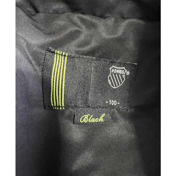 K-Swiss Black Satin Full Zip Bomber Jacket Size L - Picture 8 of 8